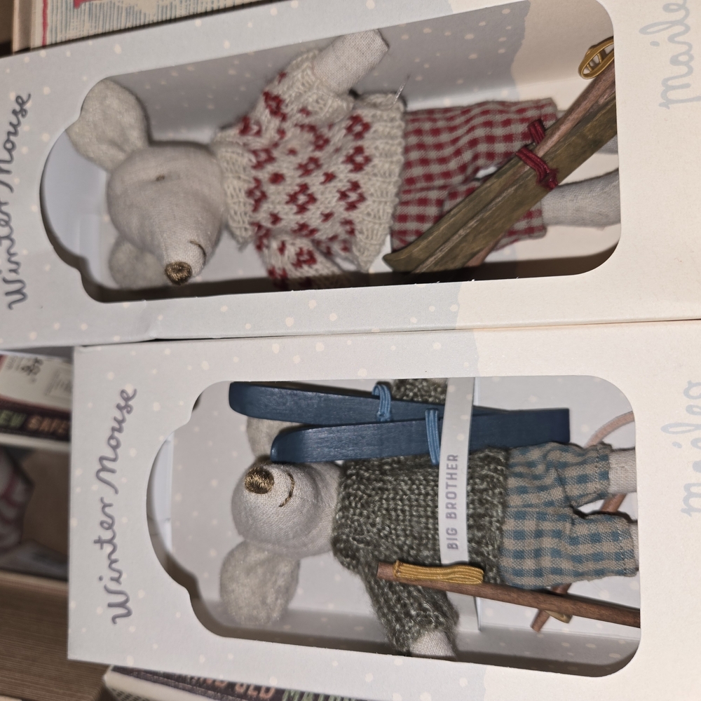 Maileg Winter Mouse Set with Skis